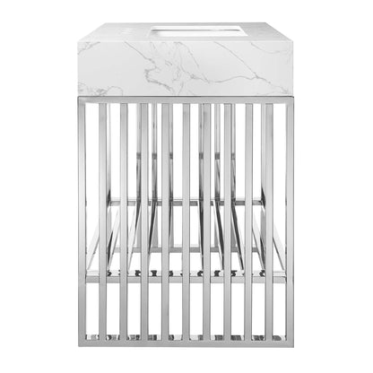 Modway - Gridiron 36" Bathroom Vanity by Modway  Bathroom Vanities Silver - EEI-6107-WHI-SLV