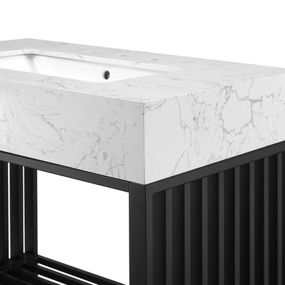 Modway - Gridiron 36" Bathroom Vanity by Modway  Bathroom Vanities Black - EEI-6108-WHI-BLK