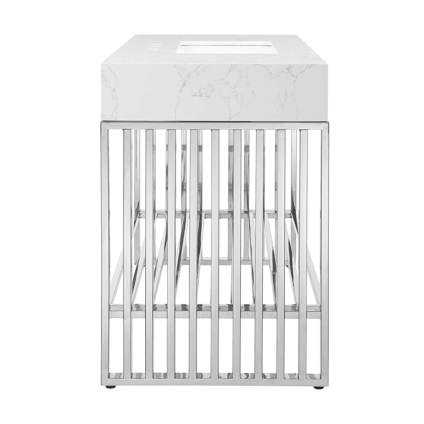 Modway - Gridiron 48" Bathroom Vanity by Modway  Bathroom Vanities Silver - EEI-6109-WHI-SLV