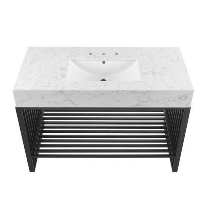 Modway - Gridiron 48" Bathroom Vanity by Modway  Bathroom Vanities Black - EEI-6110-WHI-BLK