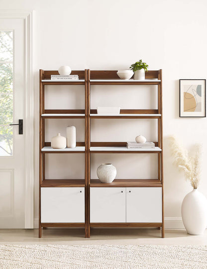 Modway - Bixby Wood Bookshelves Set of 2 by Modway  Living Room Decor White - EEI-6113-WAL-WHI