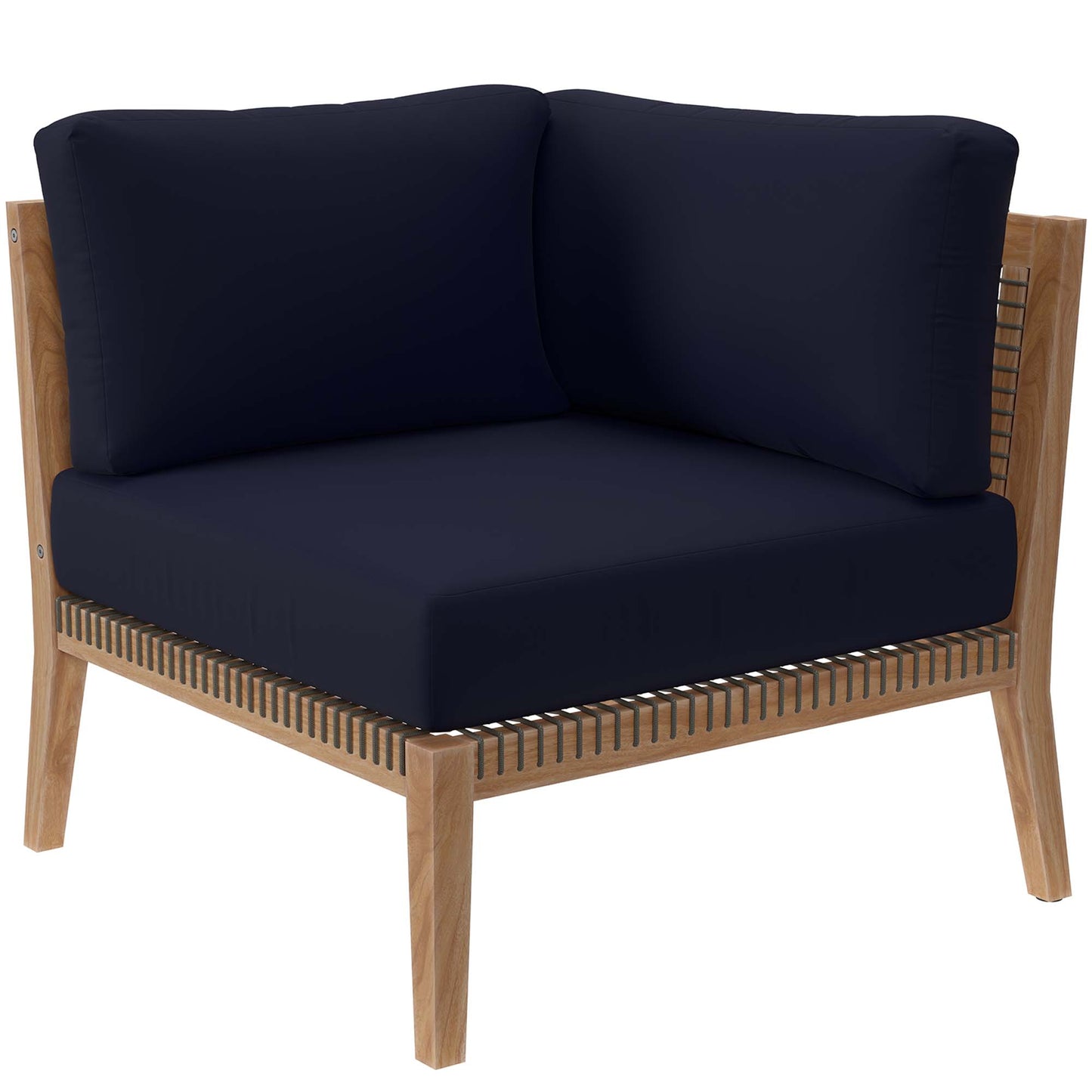 Modway - Clearwater Outdoor Patio Teak Wood Sofa by Modway  Outdoor Furniture Sofa Sectionals Blue - EEI-6120-GRY-NAV