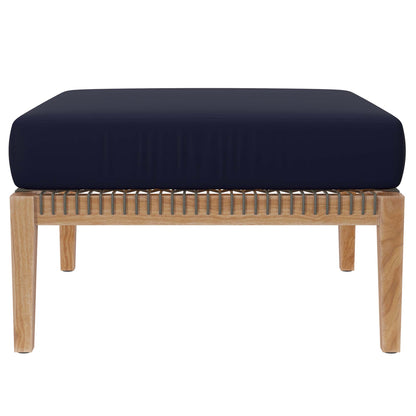 Modway - Clearwater 4-Piece Outdoor Patio Teak Wood Sectional Sofa by Modway  Outdoor Furniture Sofa Sectionals Blue - EEI-6121-GRY-NAV