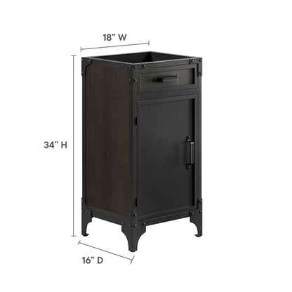 Modway - Steamforge 18" Bathroom Vanity Cabinet (Sink Basin Not Included) by Modway  Bathroom Vanities Brown - EEI-6126-BLK-WAL