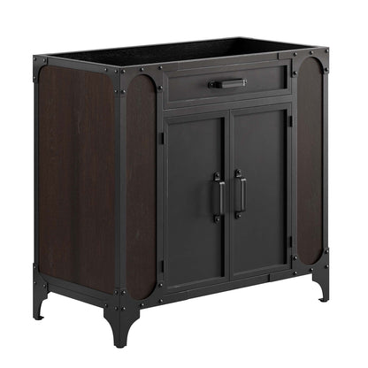 Modway - Steamforge 36" Bathroom Vanity Cabinet (Sink Basin Not Included) by Modway  Bathroom Vanities Brown - EEI-6129-BLK-WAL