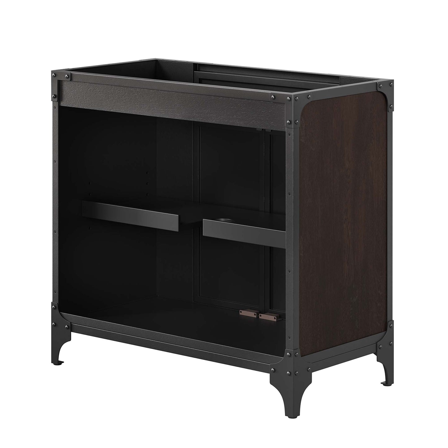 Modway - Steamforge 36" Bathroom Vanity Cabinet (Sink Basin Not Included) by Modway  Bathroom Vanities Brown - EEI-6129-BLK-WAL