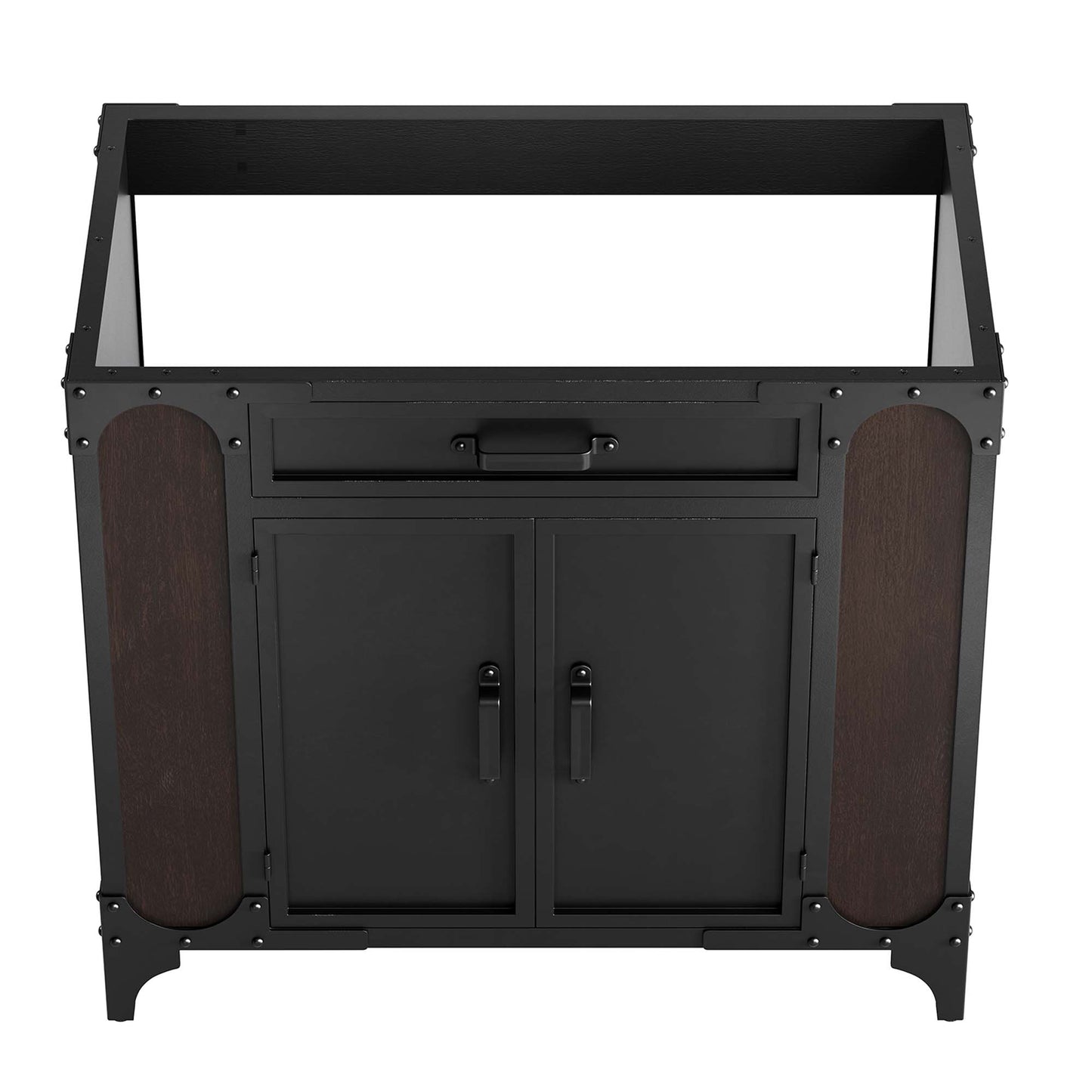 Modway - Steamforge 36" Bathroom Vanity Cabinet (Sink Basin Not Included) by Modway  Bathroom Vanities Brown - EEI-6129-BLK-WAL