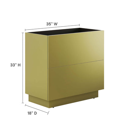 Modway Outlet Quantum 36" Bathroom Vanity Cabinet (Sink Basin Not Included) by Modway  Bathroom Furniture Gold - EEI-6134-GLD
