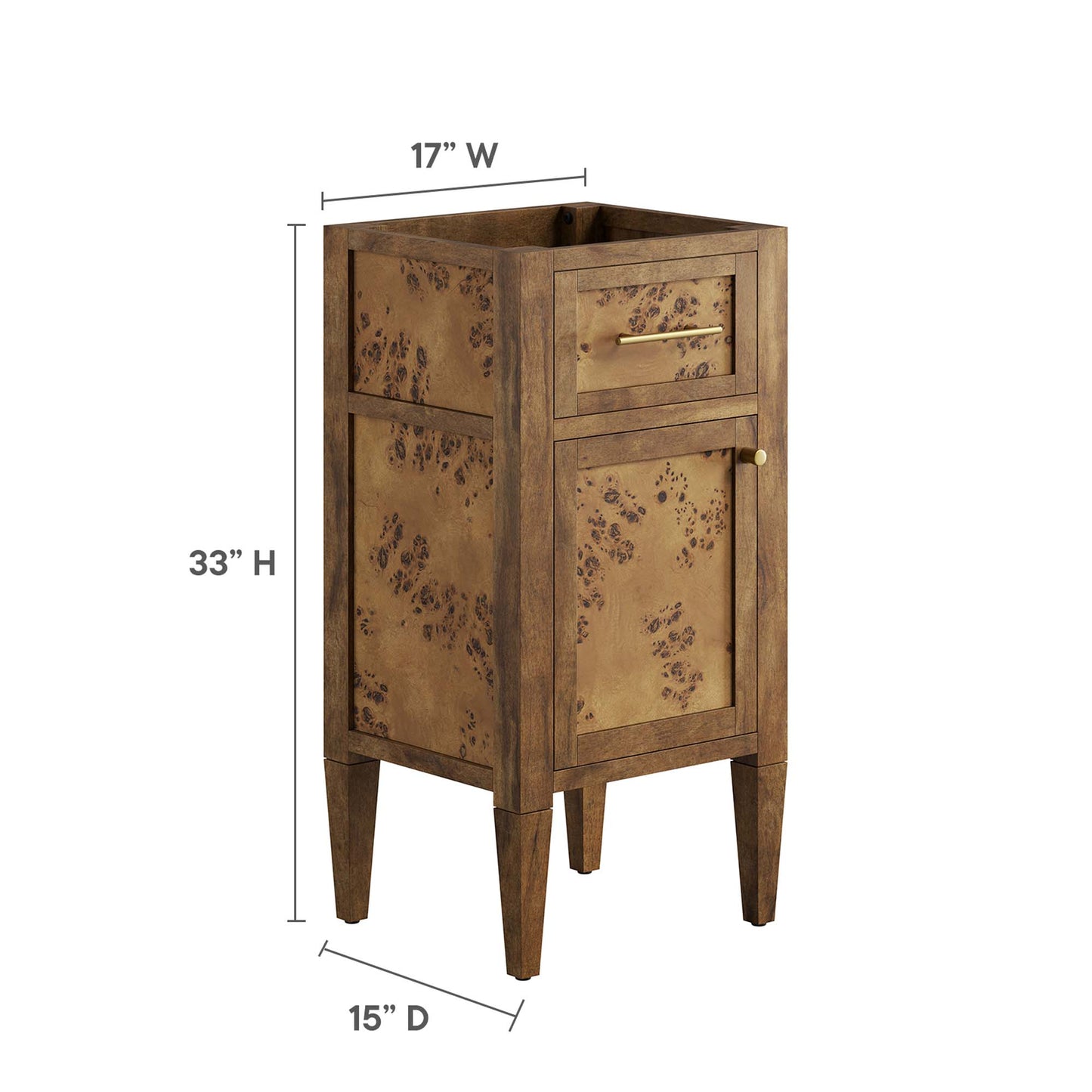 Modway - Elysian 18" Wood Bathroom Vanity Cabinet (Sink Basin Not Included) by Modway  Bathroom Vanities Brown - EEI-6136-BRN