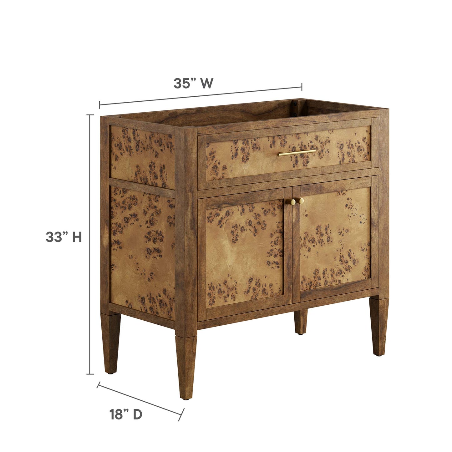 Modway - Elysian 36" Wood Bathroom Vanity Cabinet (Sink Basin Not Included) by Modway  Bathroom Vanities Brown - EEI-6139-BRN