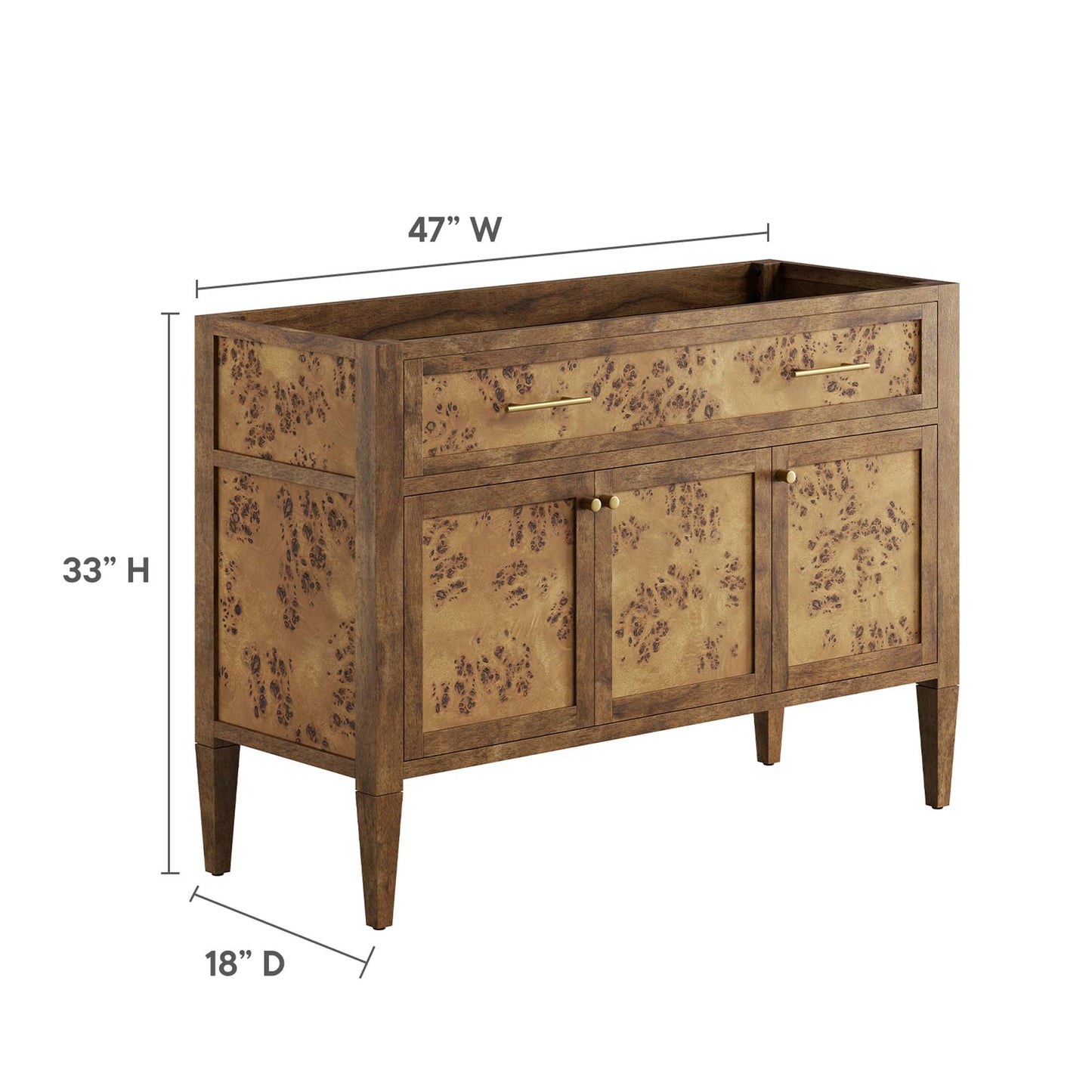 Modway - Elysian 48" Wood Bathroom Vanity Cabinet (Sink Basin Not Included) by Modway  Bathroom Vanities Brown - EEI-6140-BRN