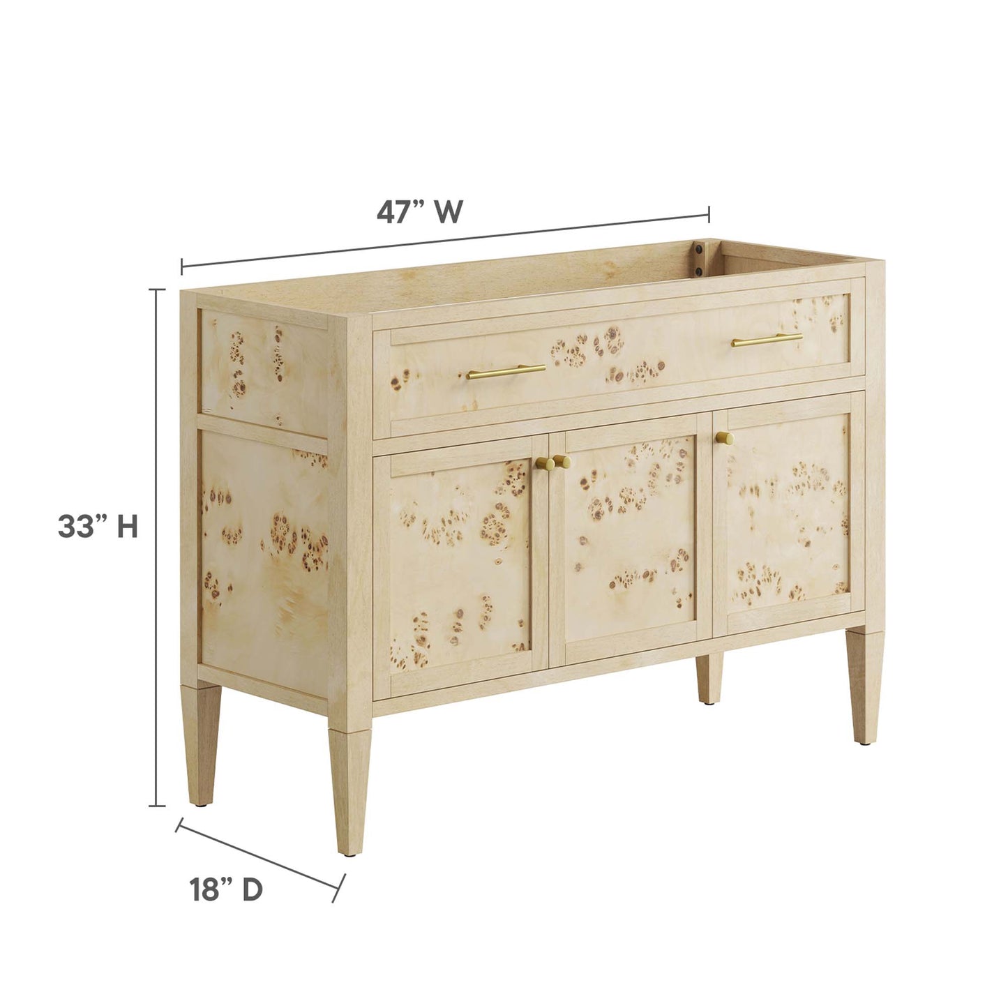 Modway - Elysian 48" Wood Bathroom Vanity Cabinet (Sink Basin Not Included) by Modway  Bathroom Vanities Red - EEI-6140-BUR
