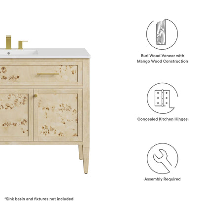 Modway - Elysian 48" Wood Bathroom Vanity Cabinet (Sink Basin Not Included) by Modway  Bathroom Vanities Red - EEI-6140-BUR