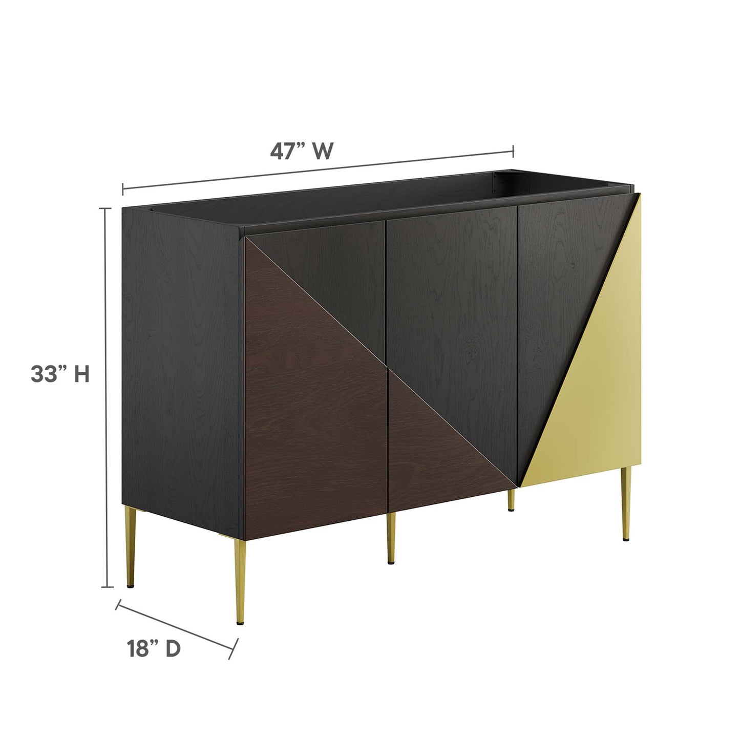 Modway Outlet Alchemist 48" Bathroom Vanity Cabinet (Sink Basin Not Included) by Modway  Bathroom Furniture Black Gold - EEI-6145-BLK-GLD