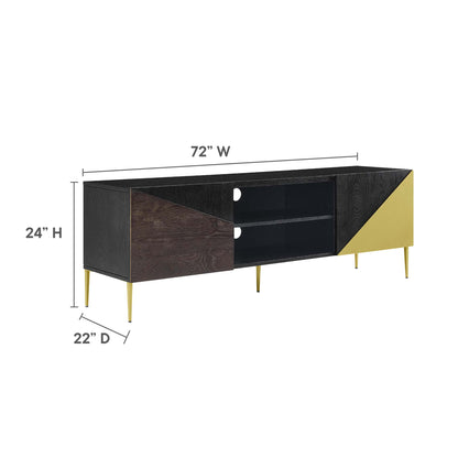 Modway Outlet Alchemist 72" TV Stand by Modway  Living Room Furniture Black Gold - EEI-6146-BLK-GLD