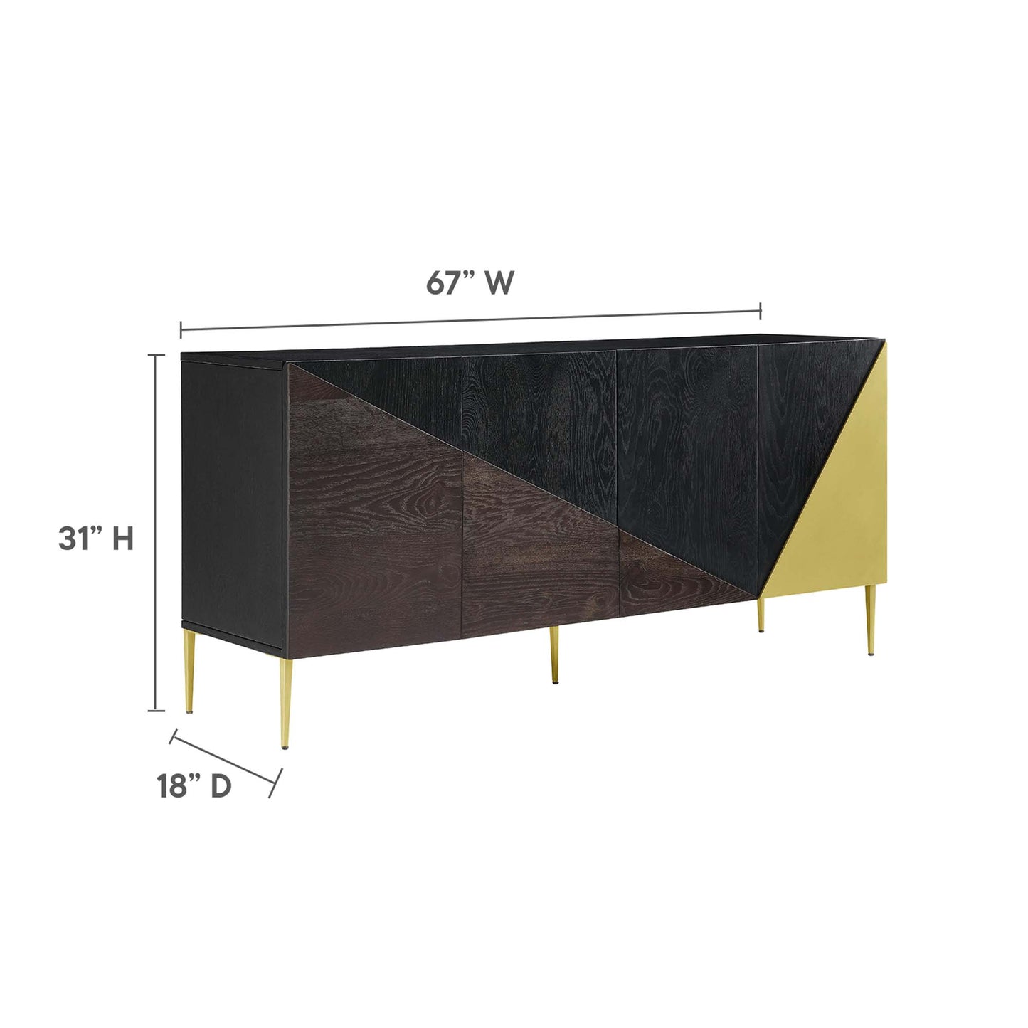 Modway Outlet Alchemist Storage Cabinet Sideboard by Modway  Living Room Furniture Black Gold - EEI-6147-BLK-GLD
