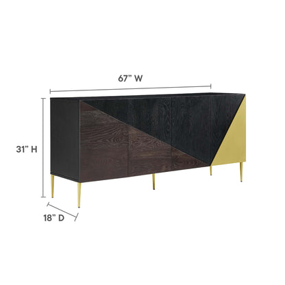 Modway Outlet Alchemist Storage Cabinet Sideboard by Modway  Living Room Furniture Black Gold - EEI-6147-BLK-GLD
