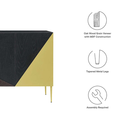 Modway Outlet Alchemist Storage Cabinet Sideboard by Modway  Living Room Furniture Black Gold - EEI-6147-BLK-GLD