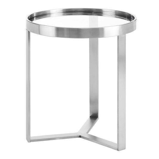 Modway Outlet Relay Side Table by Modway  Living Room Furniture Silver - EEI-6151-SLV