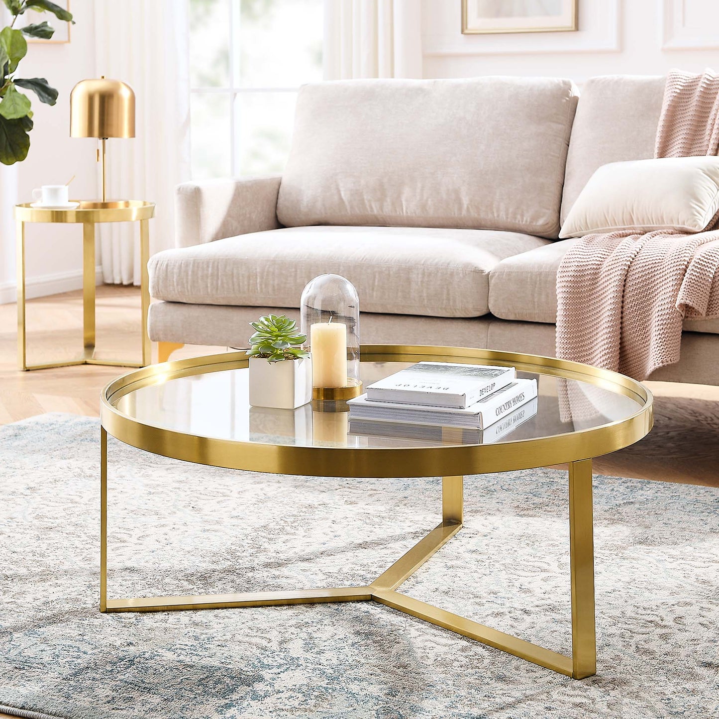 Modway Outlet Relay Coffee Table by Modway  Living Room Furniture Gold - EEI-6153-GLD
