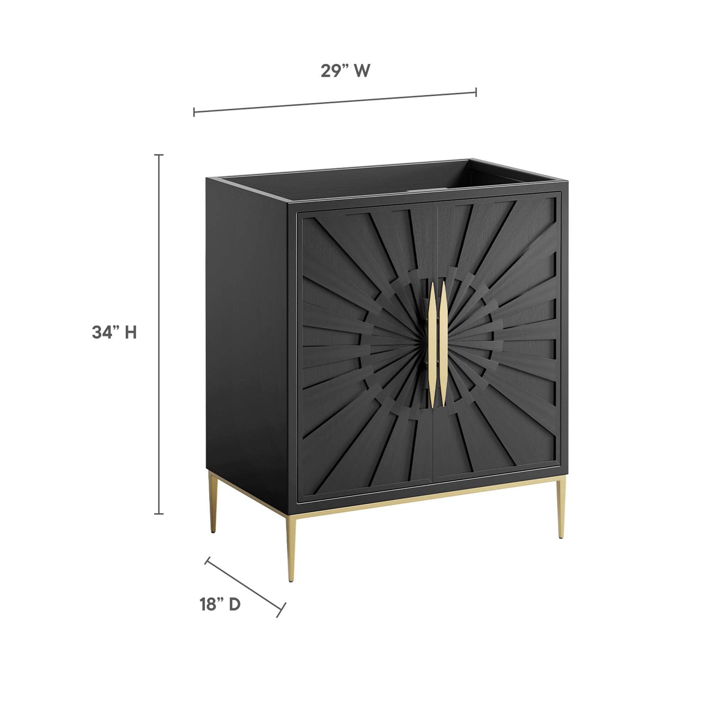 Modway - Awaken 30" Bathroom Vanity Cabinet by Modway  Bathroom Vanities Black - EEI-6161-BLK