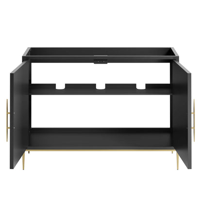 Modway - Awaken 48" Double or Single Sink Compatible (Not Included) Bathroom Vanity Cabinet by Modway  Bathroom Vanities Black - EEI-6163-BLK