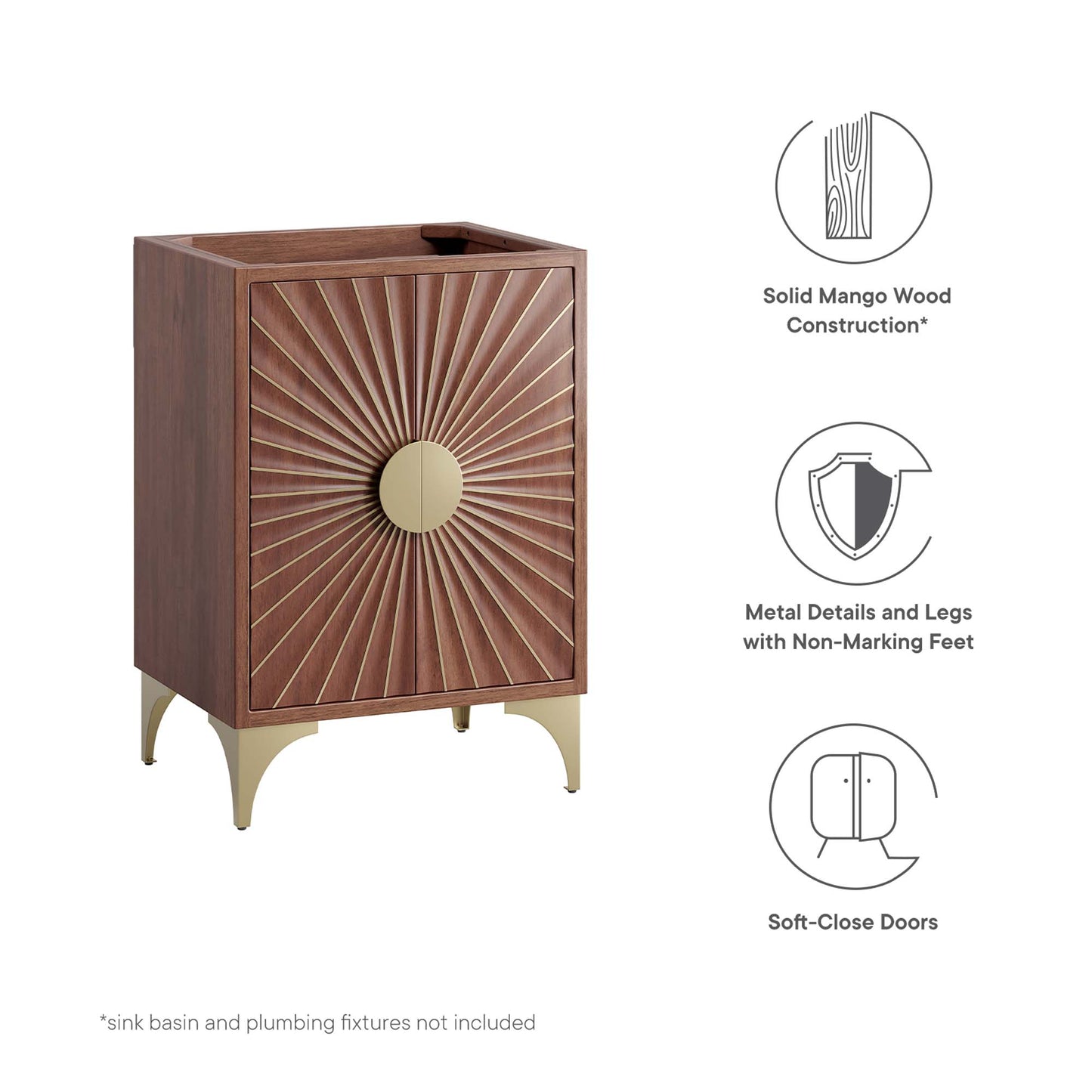 Modway - Daylight 24" Bathroom Vanity Cabinet by Modway  Bathroom Vanities Brown - EEI-6165-WAL