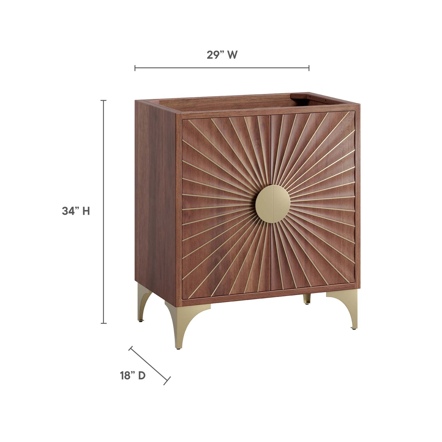 Modway - Daylight 30" Bathroom Vanity Cabinet by Modway  Bathroom Vanities Brown - EEI-6166-WAL