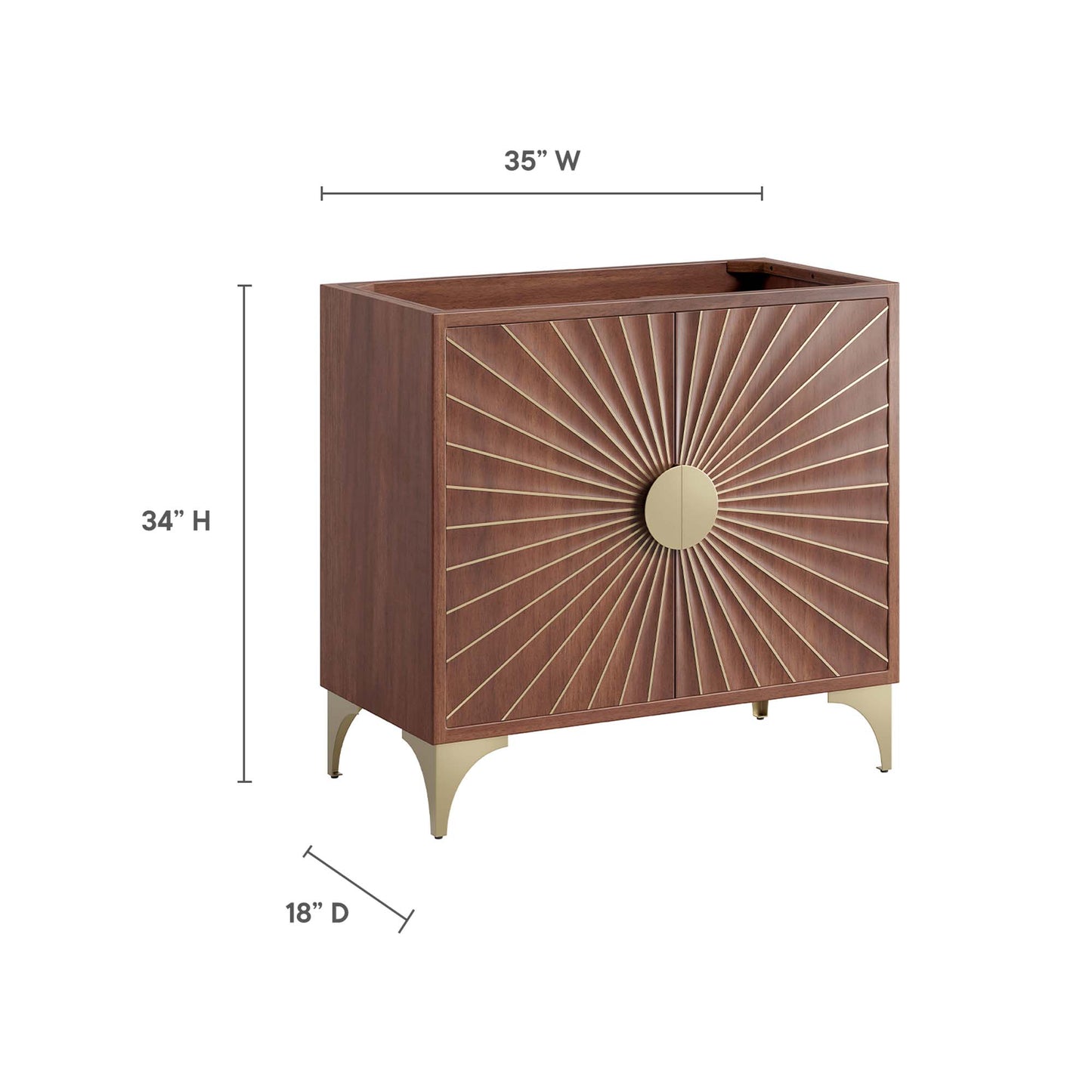 Modway - Daylight 36" Bathroom Vanity Cabinet by Modway  Bathroom Vanities Brown - EEI-6167-WAL