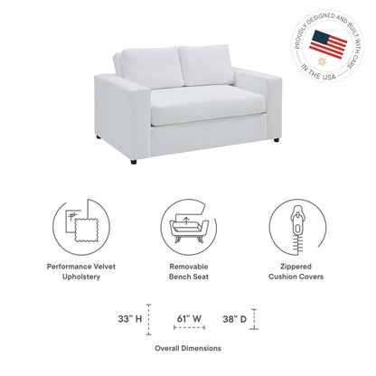 Modway Outlet Avendale Velvet Loveseat by Modway  Living Room Furniture Dove White - EEI-6189-DWH
