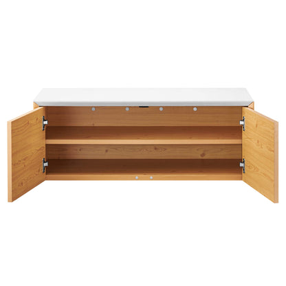 Modway Outlet Kinetic Wall-Mount Office Storage Cabinet by Modway  Office Furniture Furniture White Natural - EEI-6205-WHI-NAT