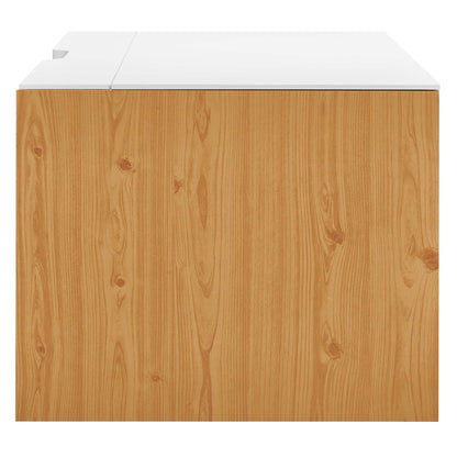 Modway Outlet Kinetic 38" Wall-Mount Office Desk by Modway  Office Furniture Furniture White Natural - EEI-6206-WHI-NAT