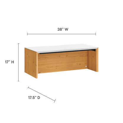 Modway Outlet Kinetic 38" Wall-Mount Office Desk by Modway  Office Furniture Furniture White Natural - EEI-6206-WHI-NAT