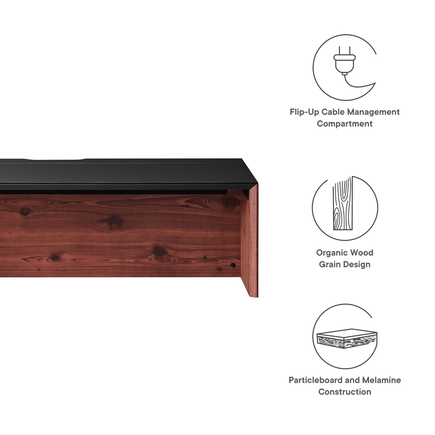 Modway Outlet Kinetic 49" Wall-Mount Office Desk by Modway  Office Furniture Furniture Black Cherry - EEI-6207-BLK-CHE