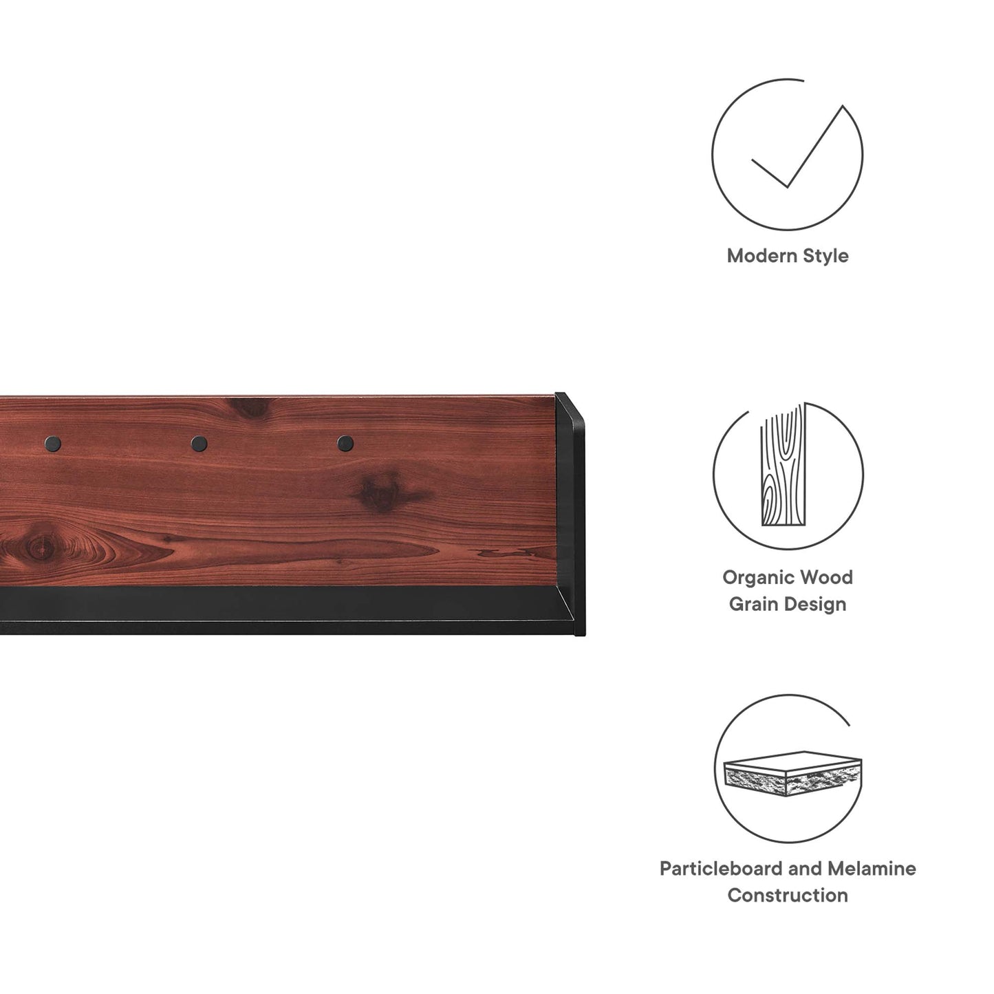 Modway Outlet Kinetic Wall-Mount Shelf by Modway  Office Furniture Furniture Black Cherry - EEI-6208-BLK-CHE