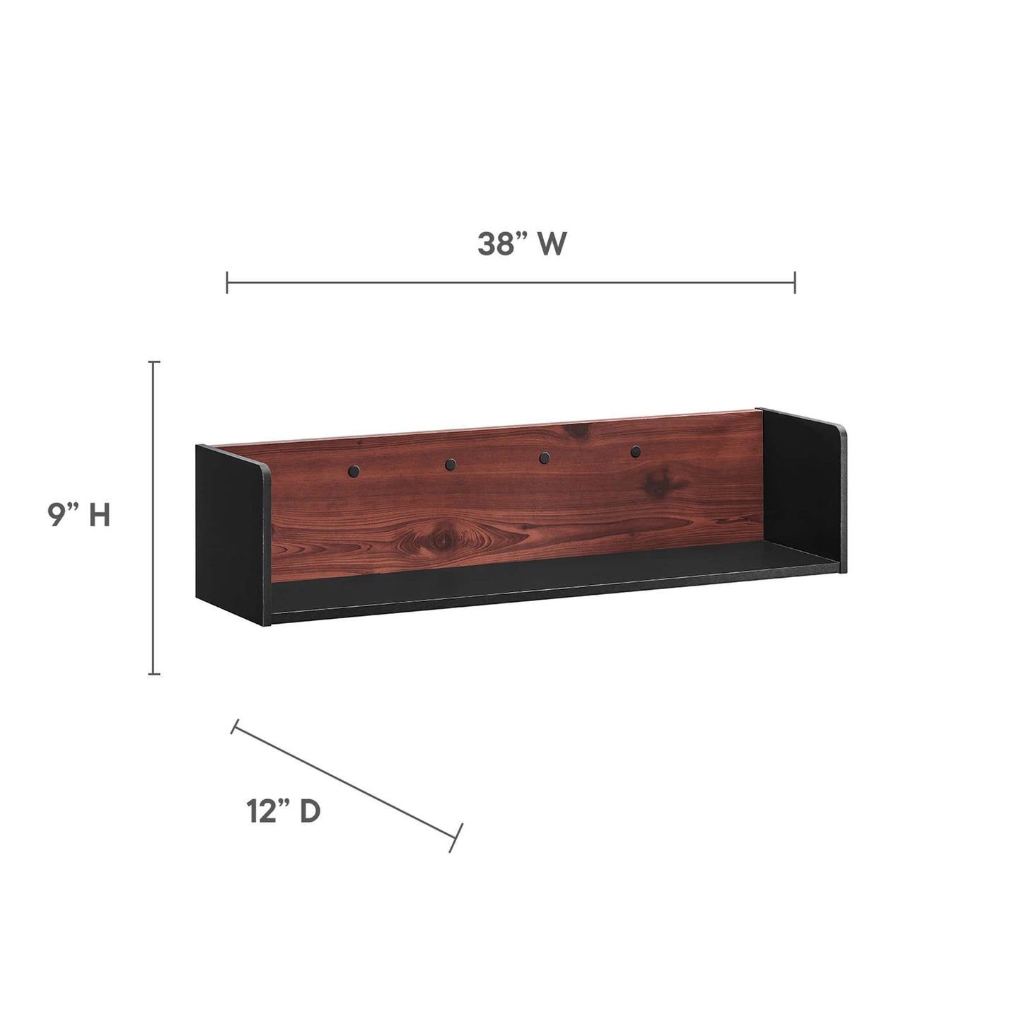 Modway Outlet Kinetic Wall-Mount Shelf by Modway  Office Furniture Furniture Black Cherry - EEI-6208-BLK-CHE