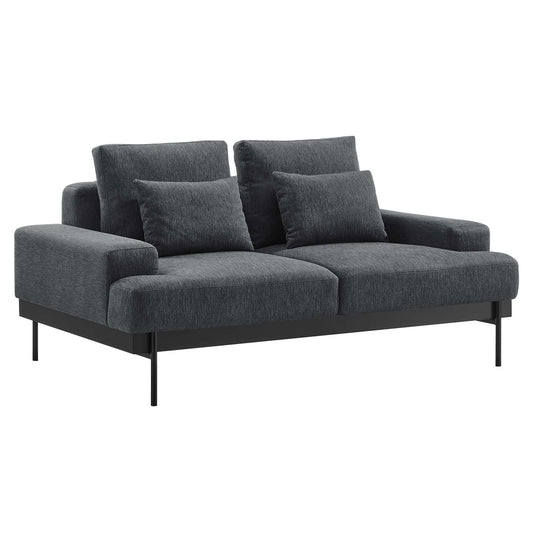 Modway Outlet Proximity Upholstered Fabric Loveseat by Modway  Living Room Furniture Charcoal - EEI-6215-CHA