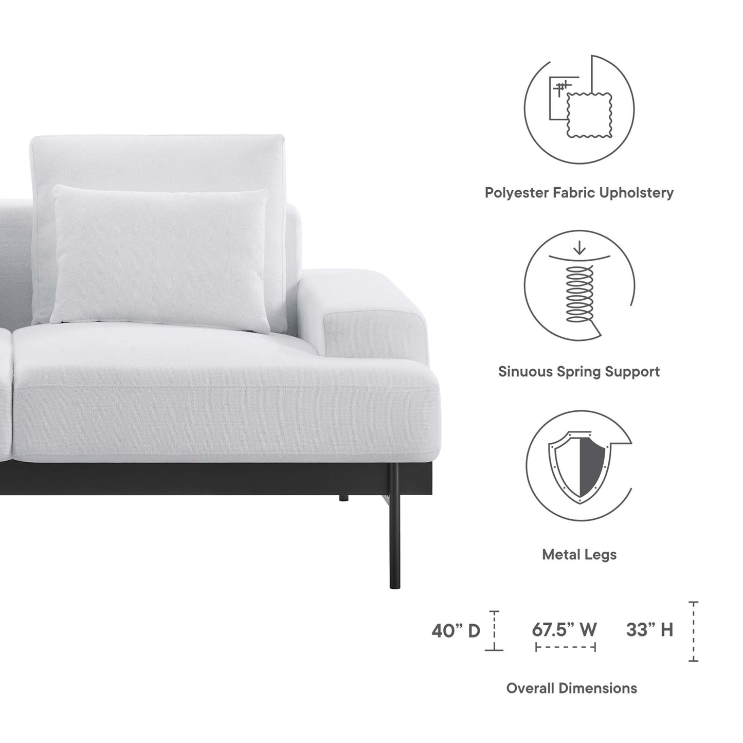 Modway Outlet Proximity Upholstered Fabric Loveseat by Modway  Living Room Furniture White - EEI-6215-WHI