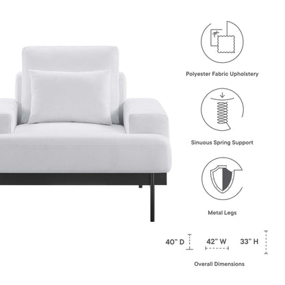 Modway Outlet Proximity Upholstered Fabric Armchair by Modway  Living Room Furniture White - EEI-6216-WHI
