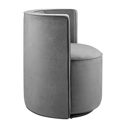 Modway - Della Performance Velvet Fabric Swivel Chair by Modway  Living Room Sofas and Armchairs Gray - EEI-6222-GRY