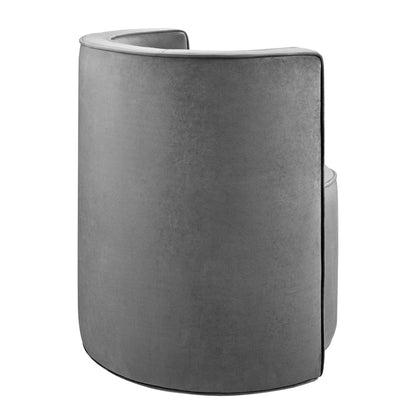 Modway - Della Performance Velvet Fabric Swivel Chair by Modway  Living Room Sofas and Armchairs Gray - EEI-6222-GRY