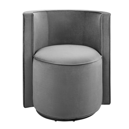 Modway - Della Performance Velvet Fabric Swivel Chair by Modway  Living Room Sofas and Armchairs Gray - EEI-6222-GRY