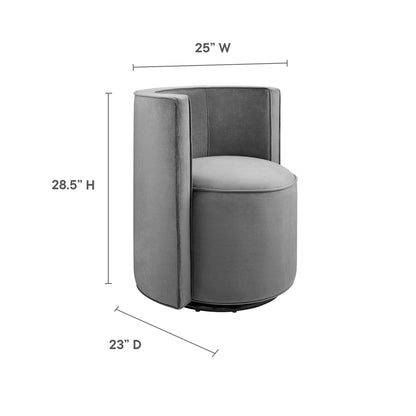 Modway - Della Performance Velvet Fabric Swivel Chair by Modway  Living Room Sofas and Armchairs Gray - EEI-6222-GRY