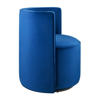 Modway - Della Performance Velvet Fabric Swivel Chair by Modway  Living Room Sofas and Armchairs Blue - EEI-6222-NAV