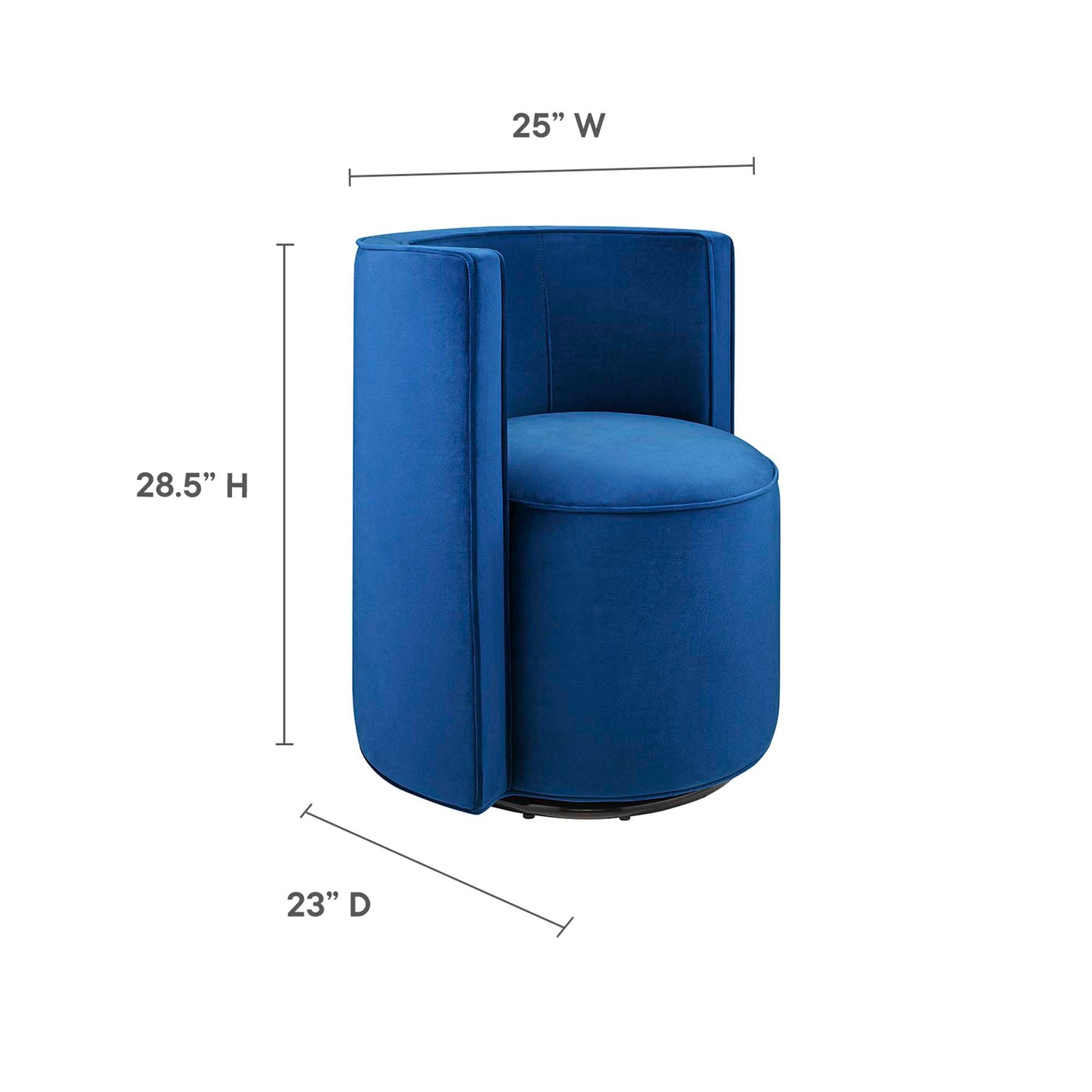 Modway - Della Performance Velvet Fabric Swivel Chair by Modway  Living Room Sofas and Armchairs Blue - EEI-6222-NAV
