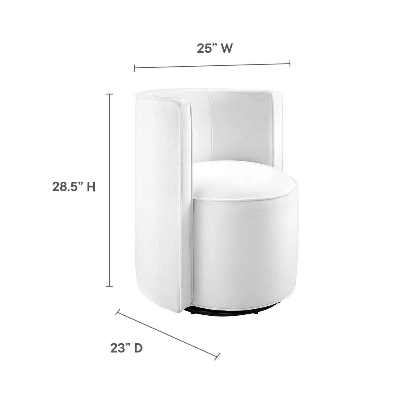 Modway - Della Performance Velvet Fabric Swivel Chair by Modway  Living Room Sofas and Armchairs White - EEI-6222-WHI