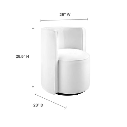 Modway - Della Performance Velvet Fabric Swivel Chair by Modway  Living Room Sofas and Armchairs White - EEI-6222-WHI