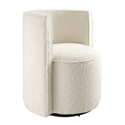 Modway - Della Boucle Fabric Swivel Chair by Modway  Living Room Sofas and Armchairs White - EEI-6223-IVO