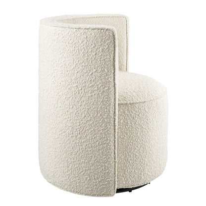 Modway - Della Boucle Fabric Swivel Chair by Modway  Living Room Sofas and Armchairs White - EEI-6223-IVO