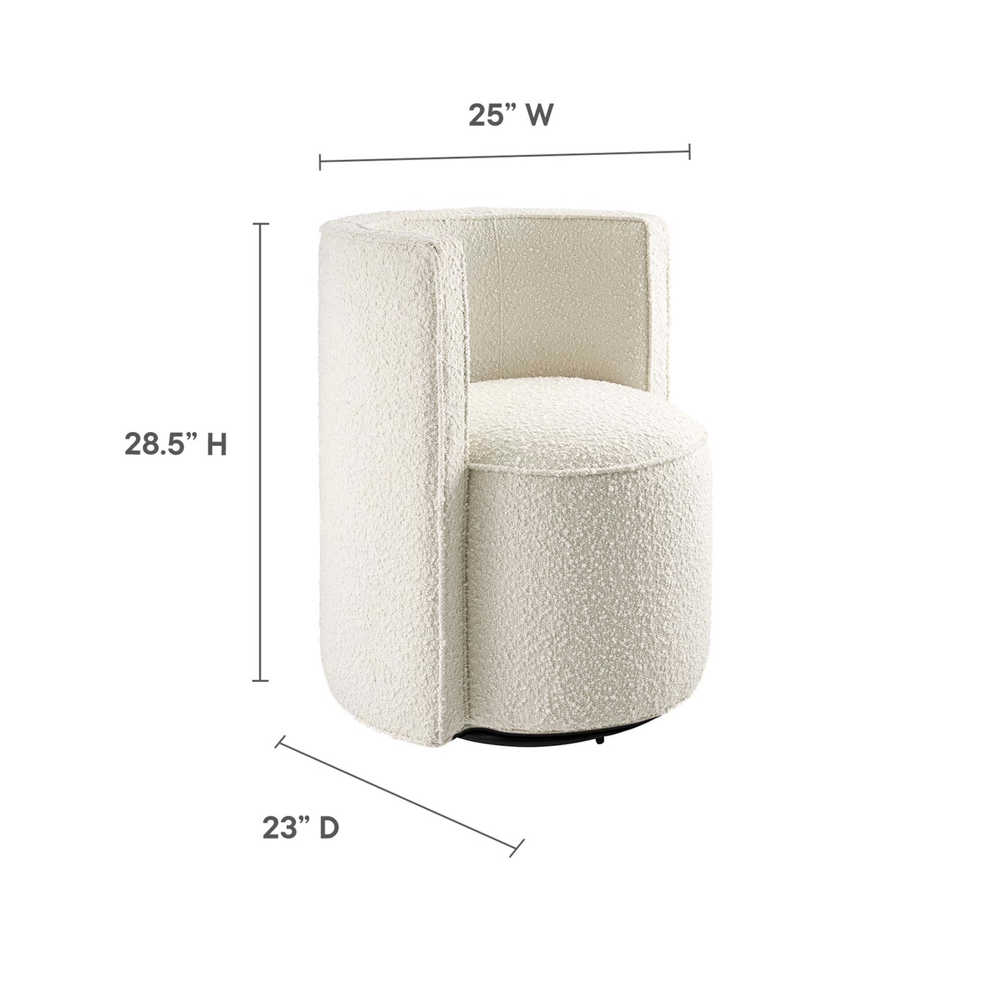 Modway - Della Boucle Fabric Swivel Chair by Modway  Living Room Sofas and Armchairs White - EEI-6223-IVO
